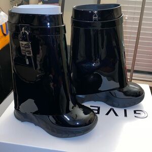 Givenchy Biker Ankle Patent Leather Boots